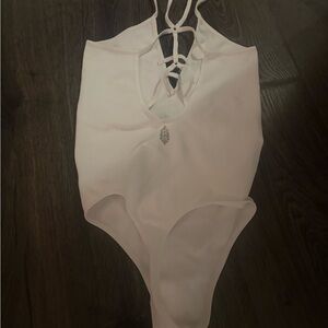 FP Movement by Free People White Strappy Bodysuit